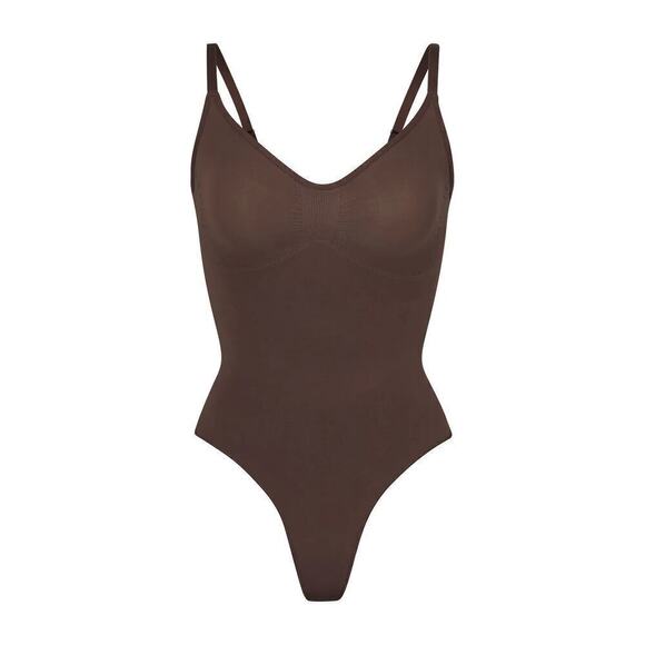SKIMS Seamless Sculpt Thong Bodysuit Stretch Shapewear Cocoa Brown 4XL NWOT - Picture 3 of 7